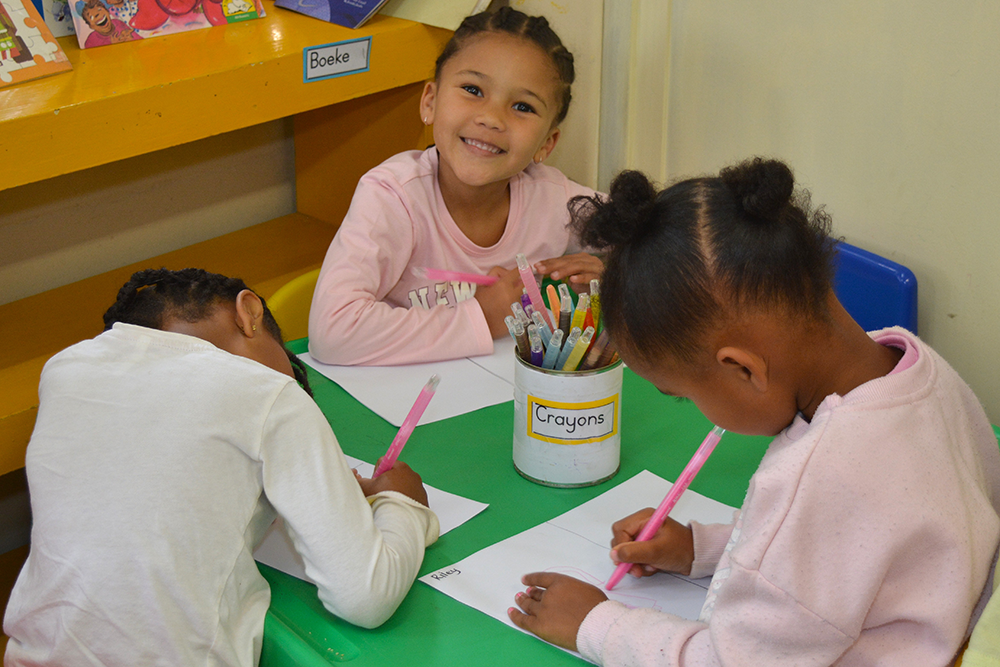 Children learn through play at the Little Red Dragon preschool, run by the Lebone Centre in Makhanda. Play helps children ‘read’ their world and tell their stories, a vital step in their literacy development. Photos: The Lebone Centre