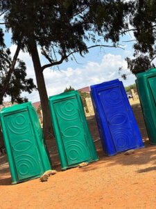 Plastic mobile chemical toilets at Morwasethula Primary School. Photo: Chris Gilili